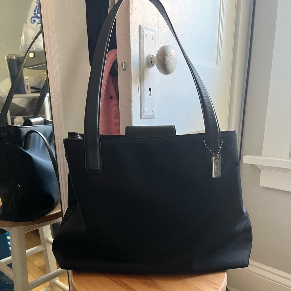 Vintage COACH Twill Nylon Purse - Black